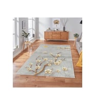 Rovigo Home Dijital Baskı Yıkanabilir Kaymaz Taban Salon Halısı RVG1858-SM238 (Gri)