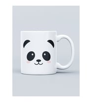 Panda Desenli Baskılı Kupa Bardak (Beyaz)