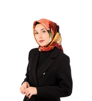 Bursa İpek Bordo Armoni Desen Sura İpek Eşarp