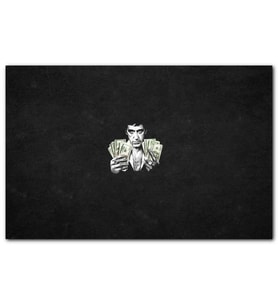 Cakatablo Yaralı Yüz Tony Montana Dolarlar MDF Tablo