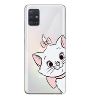 Samsung Galaxy A51 Uyumlu Marie Kedicik Desenli Şeffaf Telefon Kılıfı
