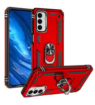 Galaxy M23 Kılıf Zore Vega Yüzüklü Standlı Zırh Kılıf (Kırmızı)