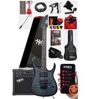 Midex Crade-25AMP Grey Rosewood Super Strat Kasa HH Yüksek Kaliteli 25W Amfili Elektro Gitar Seti