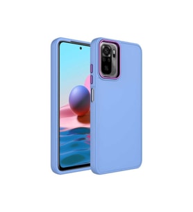 Xiaomi Redmi Note 10 Uyumlu Kılıf Metal Çerçeve ve Buton Tasarımlı Silikon Zore Luna Kapak