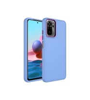 Xiaomi Redmi Note 10 Uyumlu Kılıf Metal Çerçeve ve Buton Tasarımlı Silikon Zore Luna Kapak