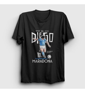 Presmono Unisex Siyah Futbol Sut Maradona T-Shirt 51410tt