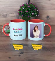 Laboratuvar Teknikeri Kupa Bardak Turuncu Fotoğraflı Tıp Bayramı Hediyesi