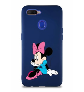 Oppo A5S Soft Premier Kapak Minnie Mouse-E Tasarımlı Silikon Kılıf - Lacivert (Şeffaf)