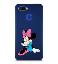 Oppo A5S Soft Premier Kapak Minnie Mouse-E Tasarımlı Silikon Kılıf - Lacivert (Şeffaf)
