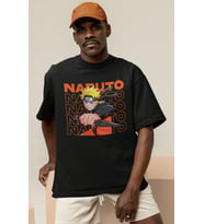 Naruto Uzumaki Baskılı Unisex Oversize Anime Dizi Karakter Tişört
