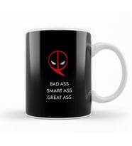 Deadpool Badass Smartass Greatass Funny Joke Deadpool Parody 04 Kupa Bardak Porselen