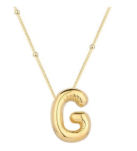 Gümüş Gold Balon G Harfi Kadın Kolye