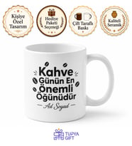 Coffee The Most Important Meal Of The Day Yazılı Kahve Temalı Kupa Bardak Hediye