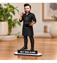 Kişiye Özel Erkek Kuyumcu Karikatürlü 18 cm MDF Masaüstü Biblo - Erkek Kuyumcu Hediyesi Yeni İş ve Meslek Hediyesi