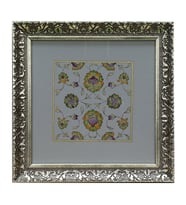 e38 EL İŞÇİLİĞİ ŞİKAF RENKLİ HALKAR TEZHİP TABLO 25 x 25 cm - 6041