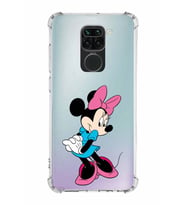 Xiaomi Redmi Note 9 Köşe Korumalı Antişok Kapak Minnie Mouse Tasarımlı Şeffaf  Kılıf