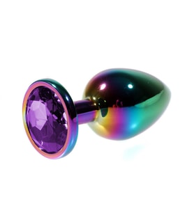 Metal Mor Taşlı Rainbow A*nal Plug Orta Boy