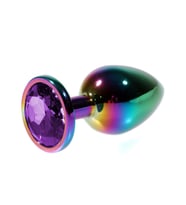 Metal Mor Taşlı Rainbow A*nal Plug Orta Boy