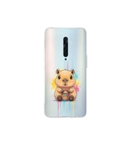 Oppo Reno 2Z ile Uyumlu Splash Kapibara Tasarımlı Şeffaf Silikon Kılıf
