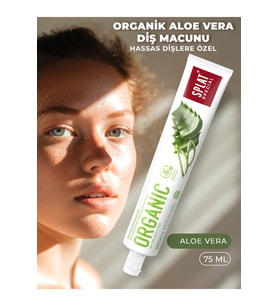 Organic Aloe Vera Diş Macunu Hassas Dişler İçin Florürsüz Doğal Diş Macunu 75 Ml