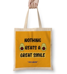 Smile Quotes Happy Love Gift Bez Çanta Uzun Saplı