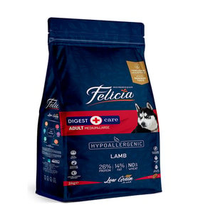 Felicia Digest Az Tahıllı HypoAllergenic Orta Büyük Irk Kuzulu Yetişkin Köpek Maması 3 Kg