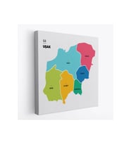 Uşak İli ve İlçeler Haritası  Dekoratif Kanvas Tablo 1475