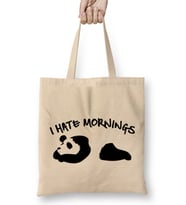 Cute & Funny I Hate Mornings Lazy Panda Sleepy Bez Çanta Uzun Saplı