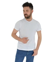 Erkek V Yaka Tişört Penye BGL-ST02801 (Beyaz)