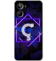 Realme 10 4G Kılıf HD Desen Baskılı Kılıf - Dark Neon Yaprak Ç Harfi