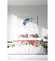 Çift Kişilik ( Lastikli Çarşaflı ) %100 Pamuk Saten Nevresim Takımı New Floral