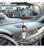 Kişiye Özel Karikatür Erkek Ayna Süsü – Araç İçi Esprili Hediyelik