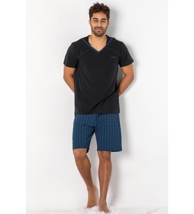 DoReMi Kısa Kollu Erkek Pijama Takımı (Siyah)