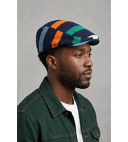 Erkek Çizgili Kasket Şapka  Retro Newsboy Cap - bayşapkacı-8281 (Lacivert)