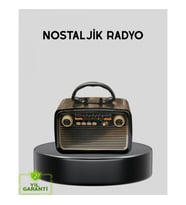 Mey İthalat® LED’li Nostaljik Bluetooth Hoparlör – Vintage Tasarım, Ahşap Doku
