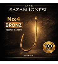 Effe Sazan İğnesi No:4 Bronz Delikli Carbon 100 Adet 92666-4