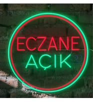 eczane açık neon led duvar aydınlatması (Şeffaf)