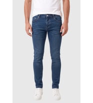 DeepSEA Erkek Slim Fit %98 Pamuk Likralı Taşlanmış Lacivert Jean – Esnek Dar Paça Kot Pantolon 2608303