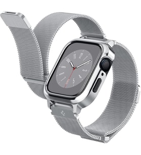 Spigen Apple Watch 41mm (Seri 9/8/7) Kılıf & Kordon Kayış Metal Fit Pro Silver - ACS04586 Outlet