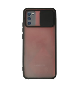 Samsung Galaxy A03s Kılıf Palm Buzlu Kamera Sürgülü Silikon - Siyah