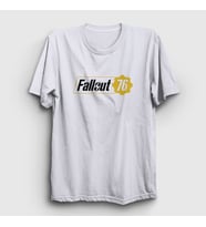 Presmono Unisex Beyaz Fallout 76 Logo Oyun T-Shirt 420890tt (Beyaz)