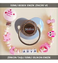 Sahi Aksesuar İsimli Bebek Emzik Zinciri ve Bebek Silikon Emzik