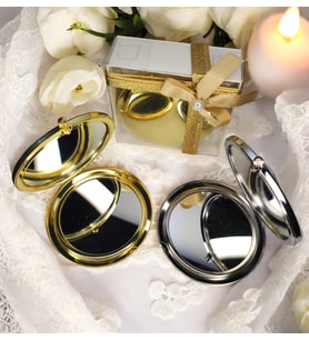 Gold Ve Silver Renkli Tırnaklı Çep Aynası