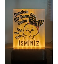 Kişiye Özel İsimli Hediyelik Kablolu Led Lamba - M10 - Senden Bir Tane Daha Yok (Amber)