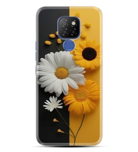 GM9 Pro Kılıf HD Resim Baskılı Sarı Beyaz Çiçek StKd -044