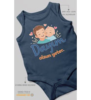 Dayım Olsun Yeter Sıfır Kollu Bebek Zıbını %100 Pamuk