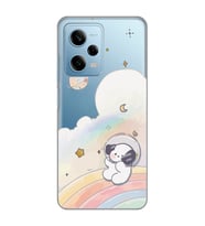Redmi Note 12 Pro 5G Uyumlu Sevimli Köpek Desenli Şeffaf Telefon Kılıfı