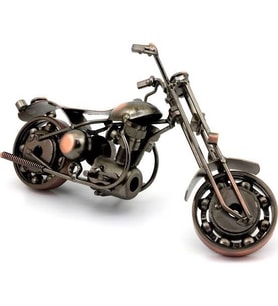 BİLYALI BRONZ METAL MOTOR (CROSS) EV ARKADAŞ VE OFİS DEKORATİF HEDİYE
