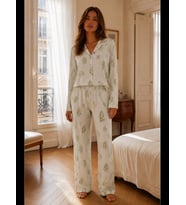 Night Kadın Relax Fit Düğme Pijama Takımı