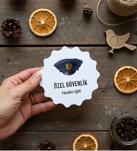 Kişiye Özel Özel Güvenlik Bardak Altlığı  Hediyesi (Bej)